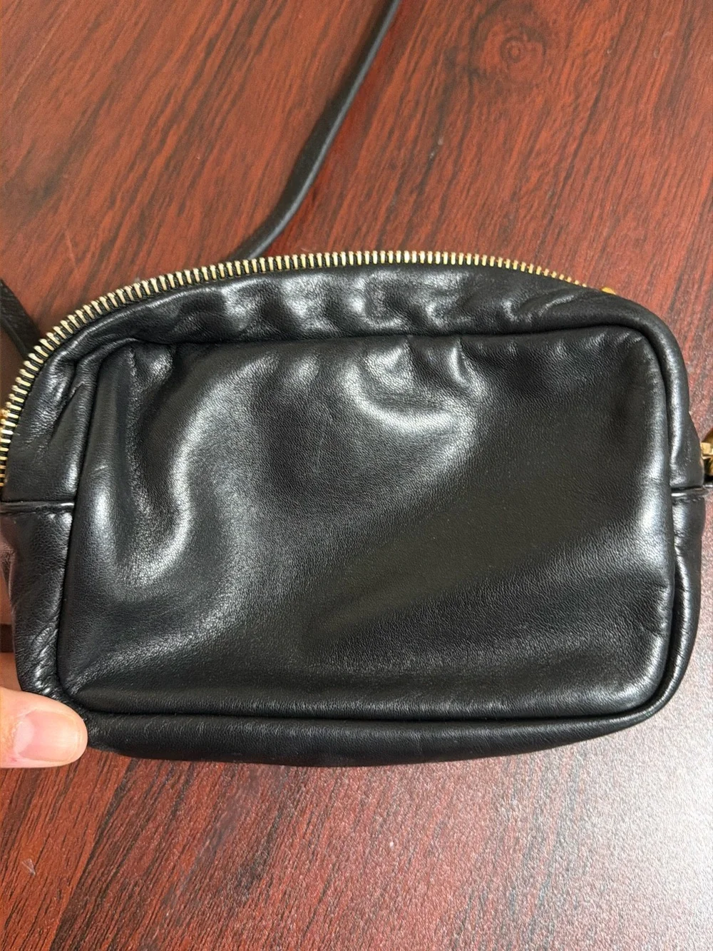 Prada Black Leather Crossbody Bag with Gold Hardware